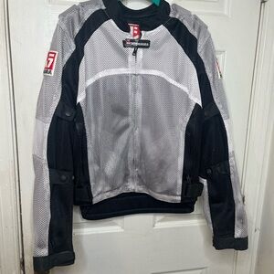 Yoshimura Black and white Mesh Motorcycle moto pilot Jacket Sz M
